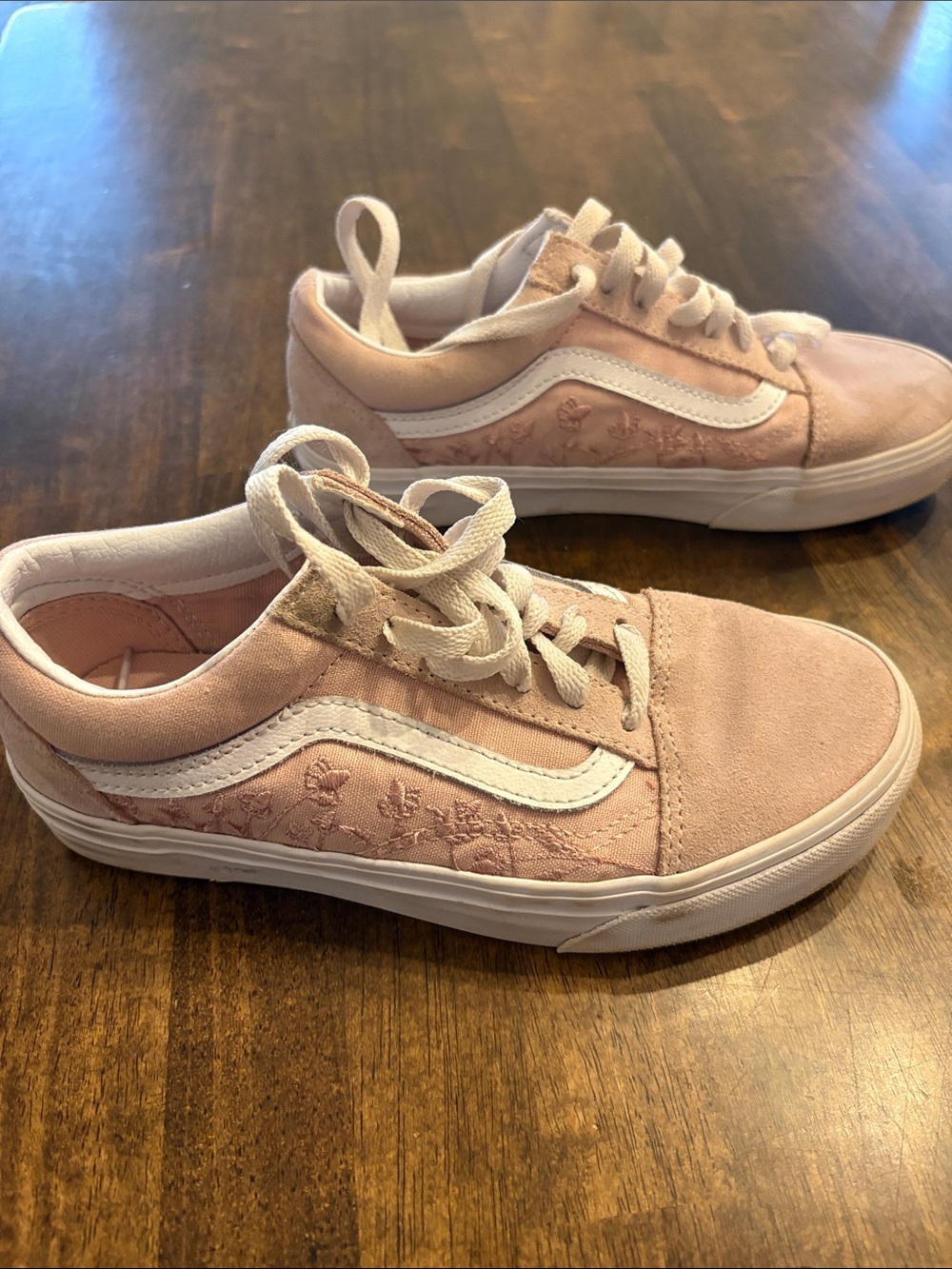 Vans Pink Embroidered Old Skool Sneakers